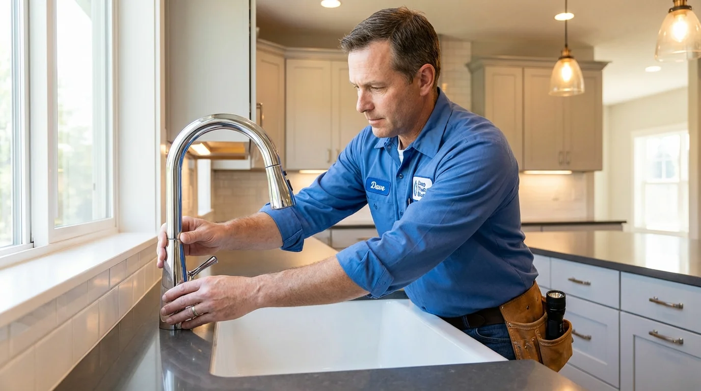 Kitchen faucet installation by Johns Plumbing LLC in Saint Ignace