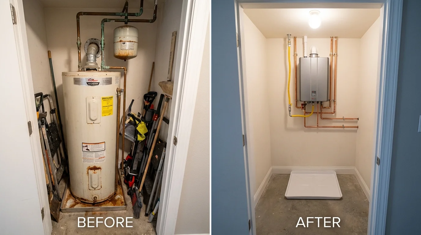 Tank water heater versus wall-mounted tankless unit comparison for Saint Ignace, MI homeowners